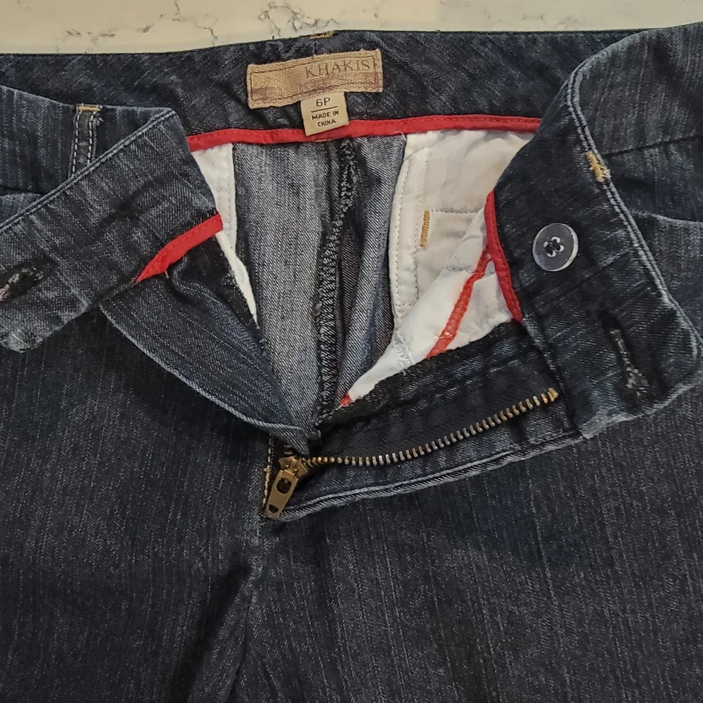 Khakis zipper closure blue jeans size 6 petit